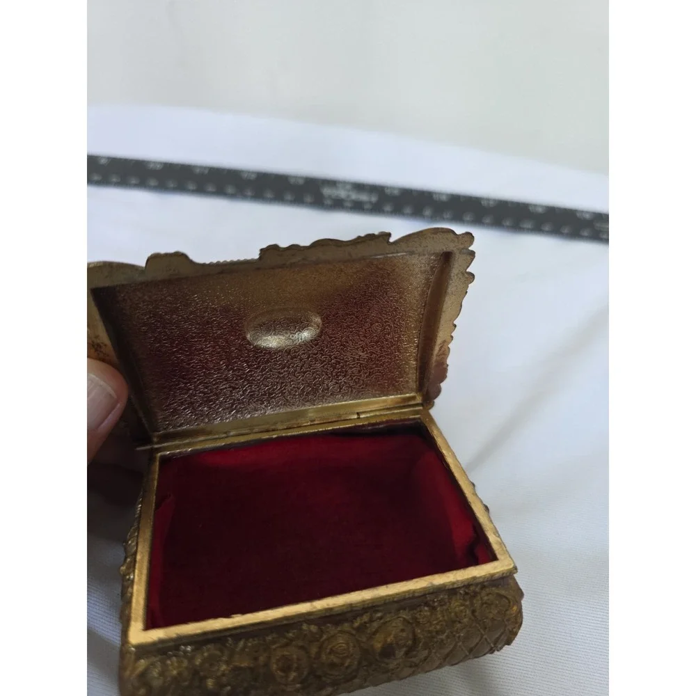 Antique Gold Colored Trinket Box